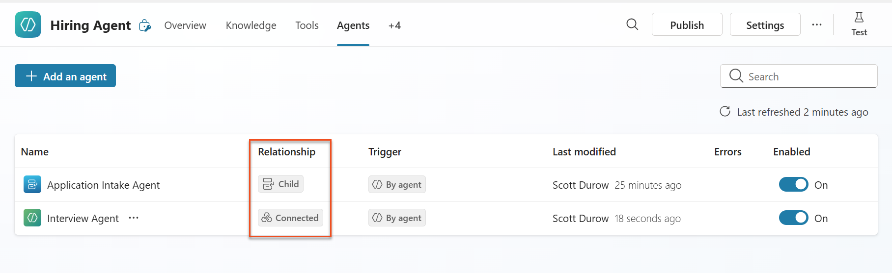 Child Agent와 connected agent