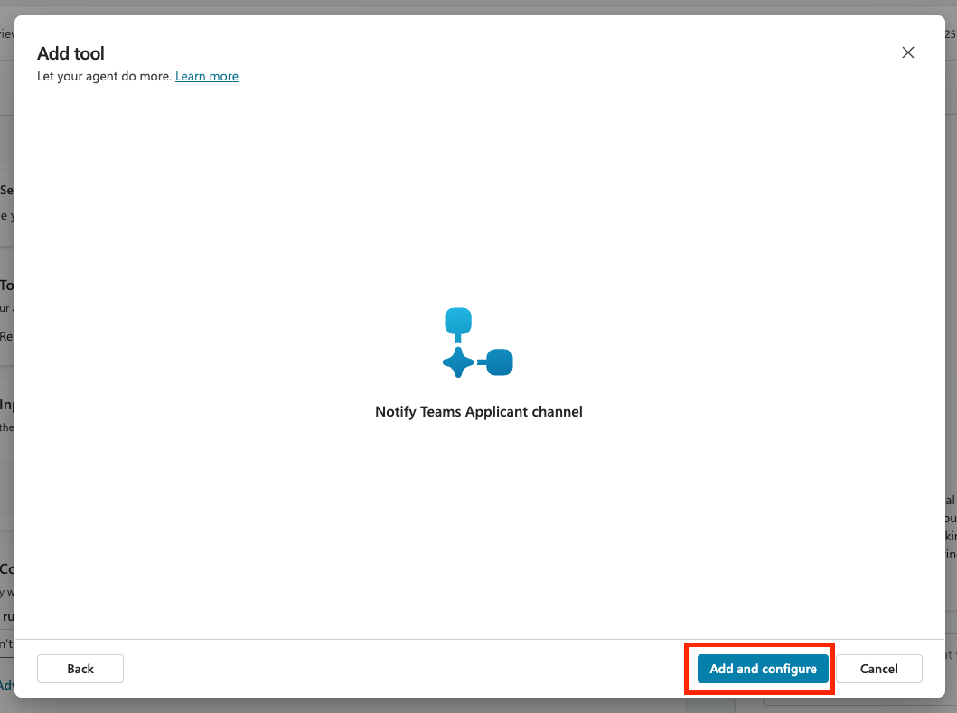 Add and configure 선택