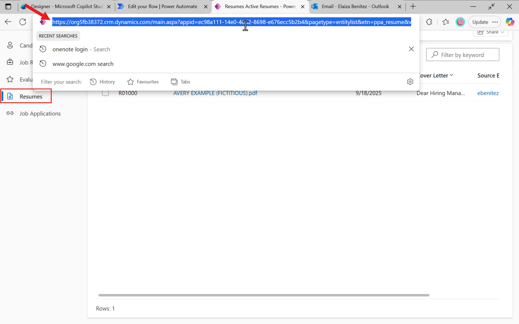 Resumes system view URL 복사