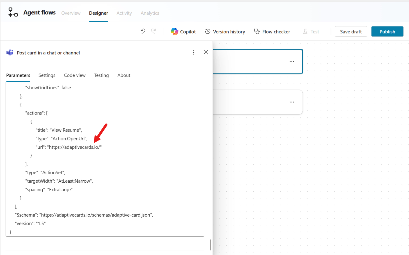 View Resume URL 자리표시자 삭제