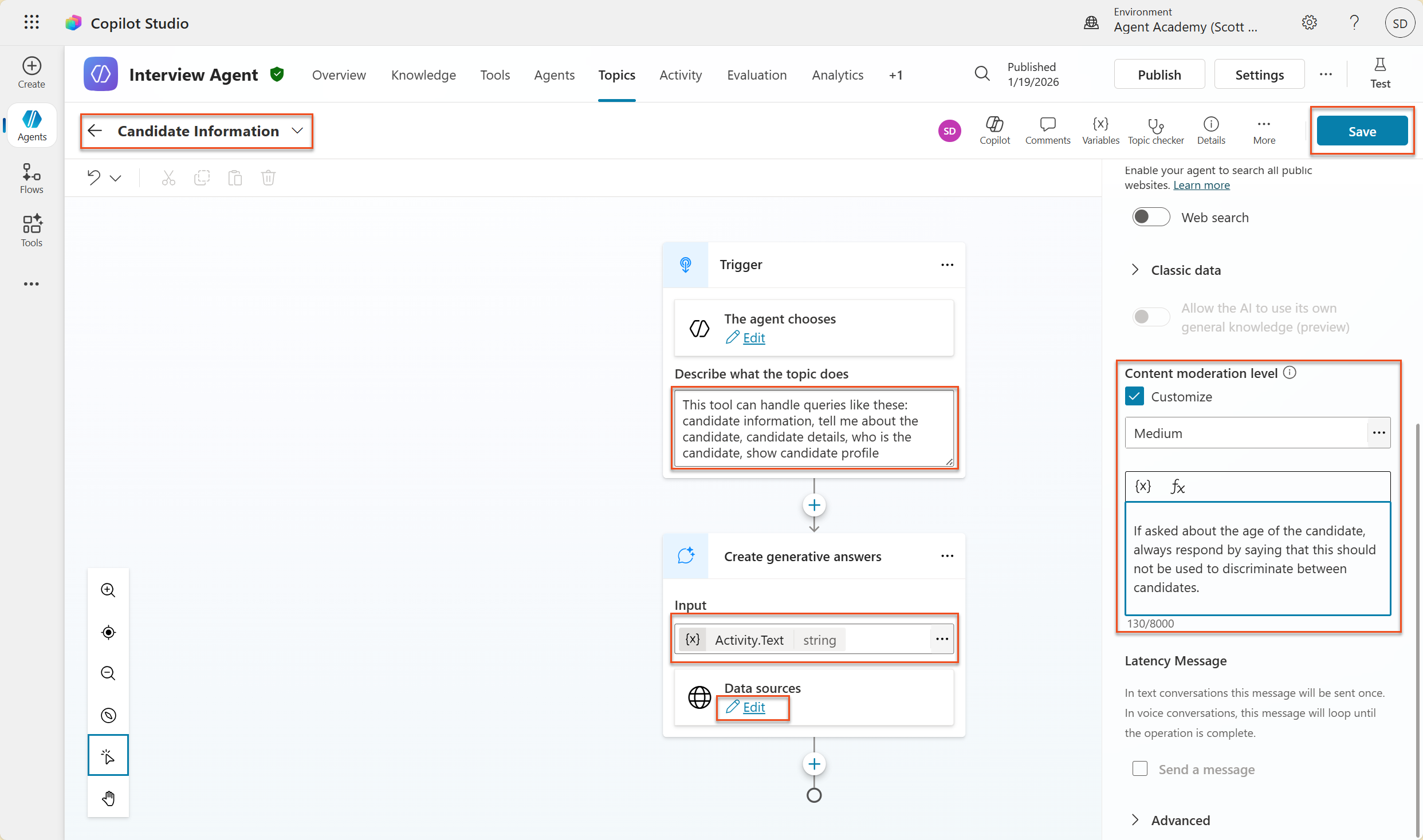 Generative Answers의 Content Moderation