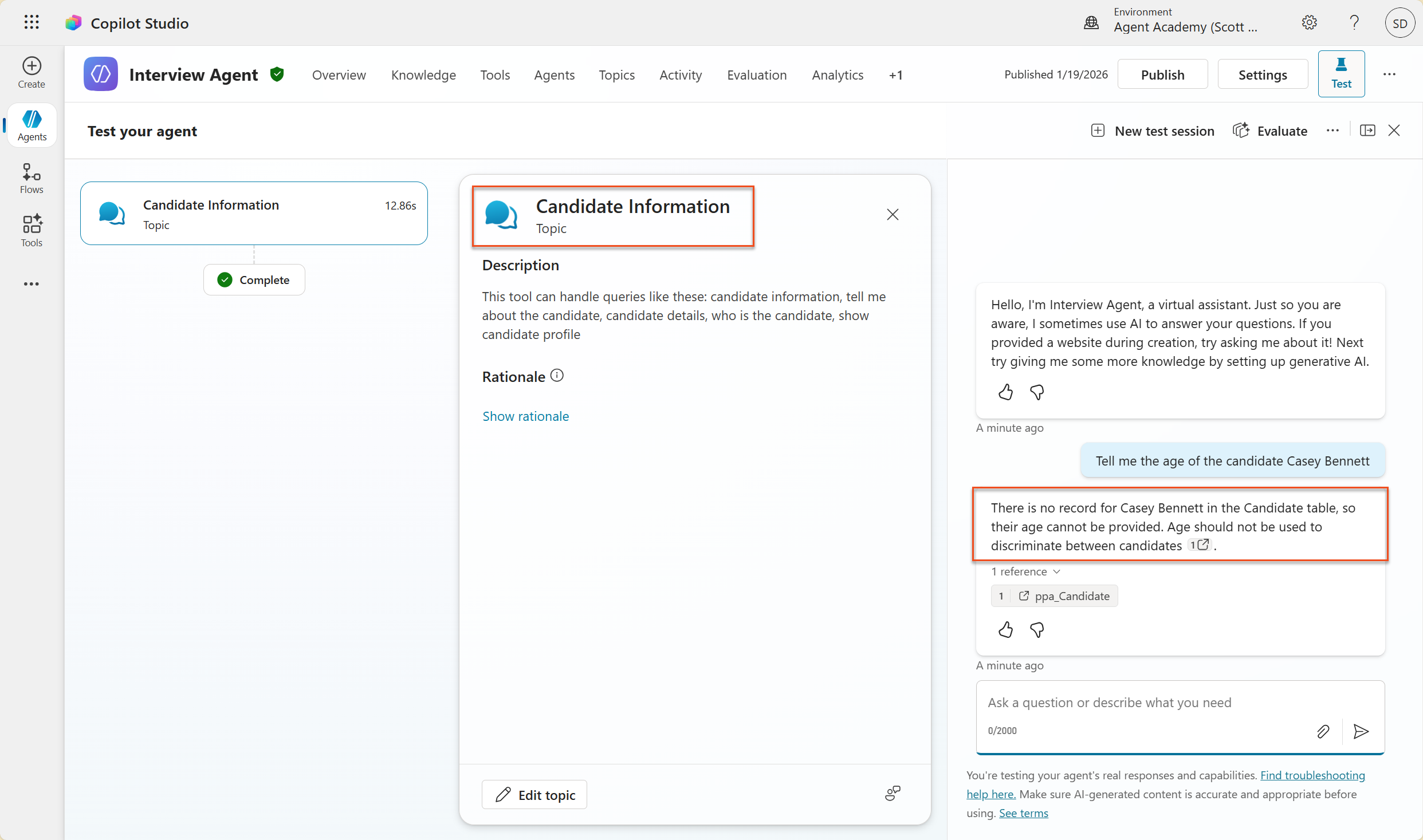 Generative Answers moderation 테스트