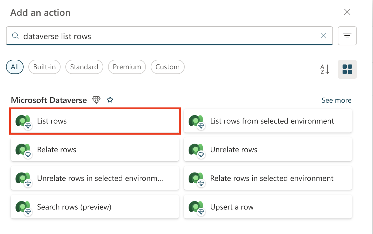 List Rows 추가