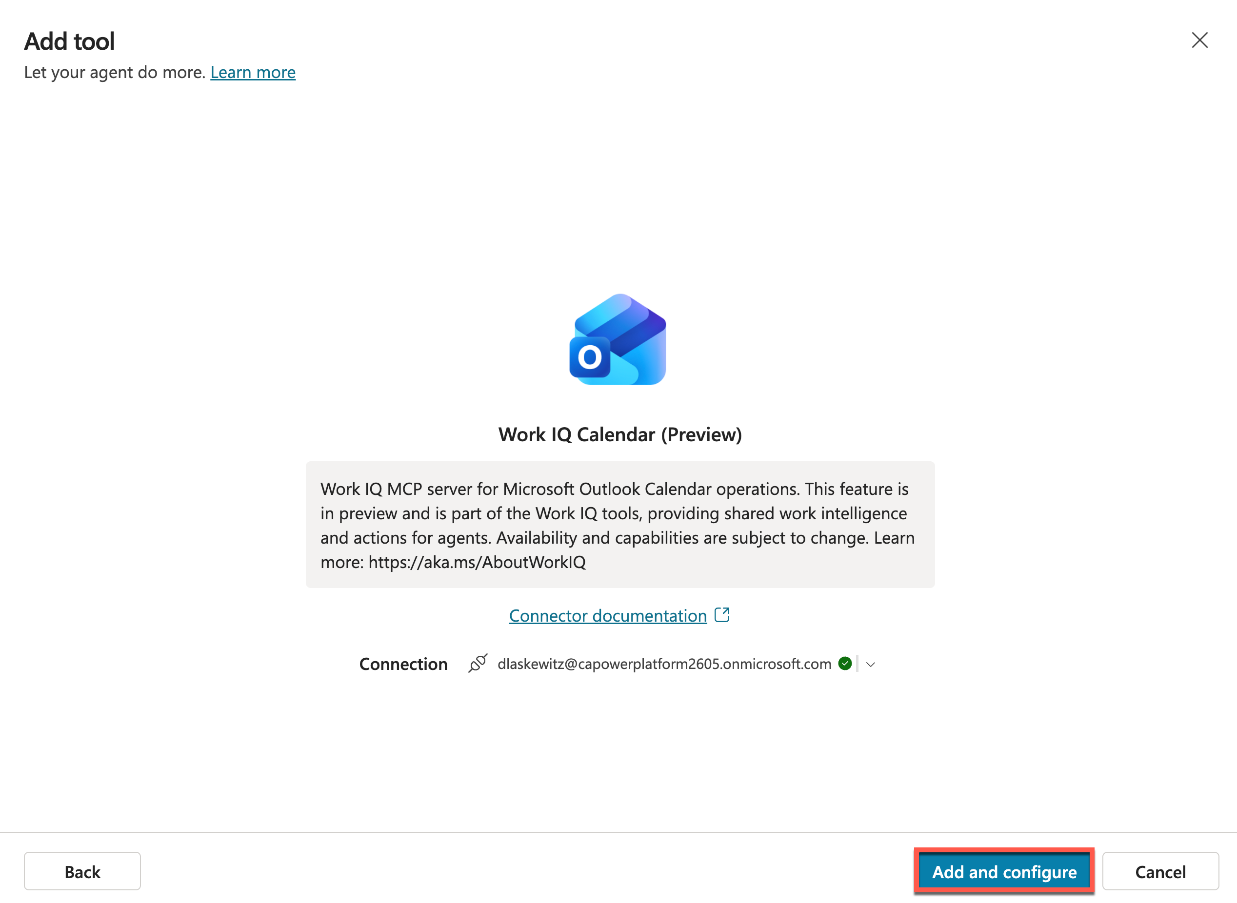 Add and configure 선택
