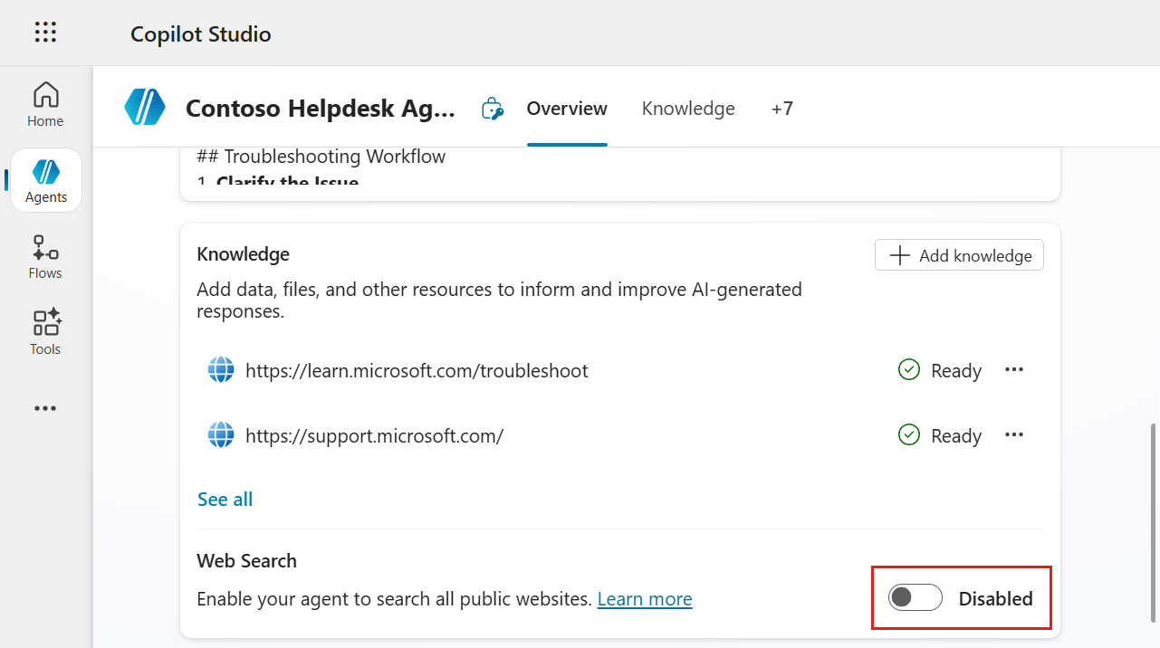 Disable Web Search