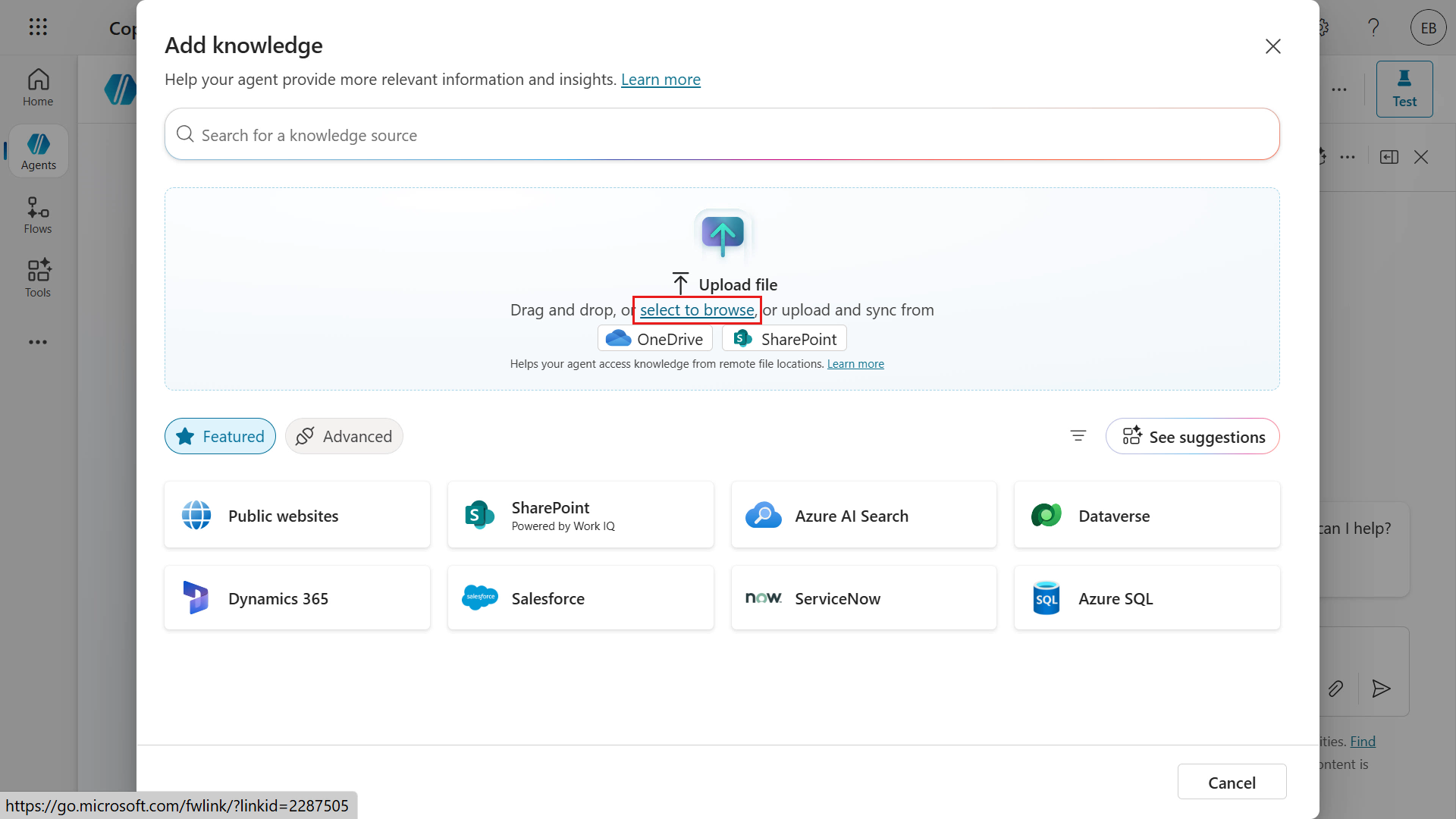 Select upload files