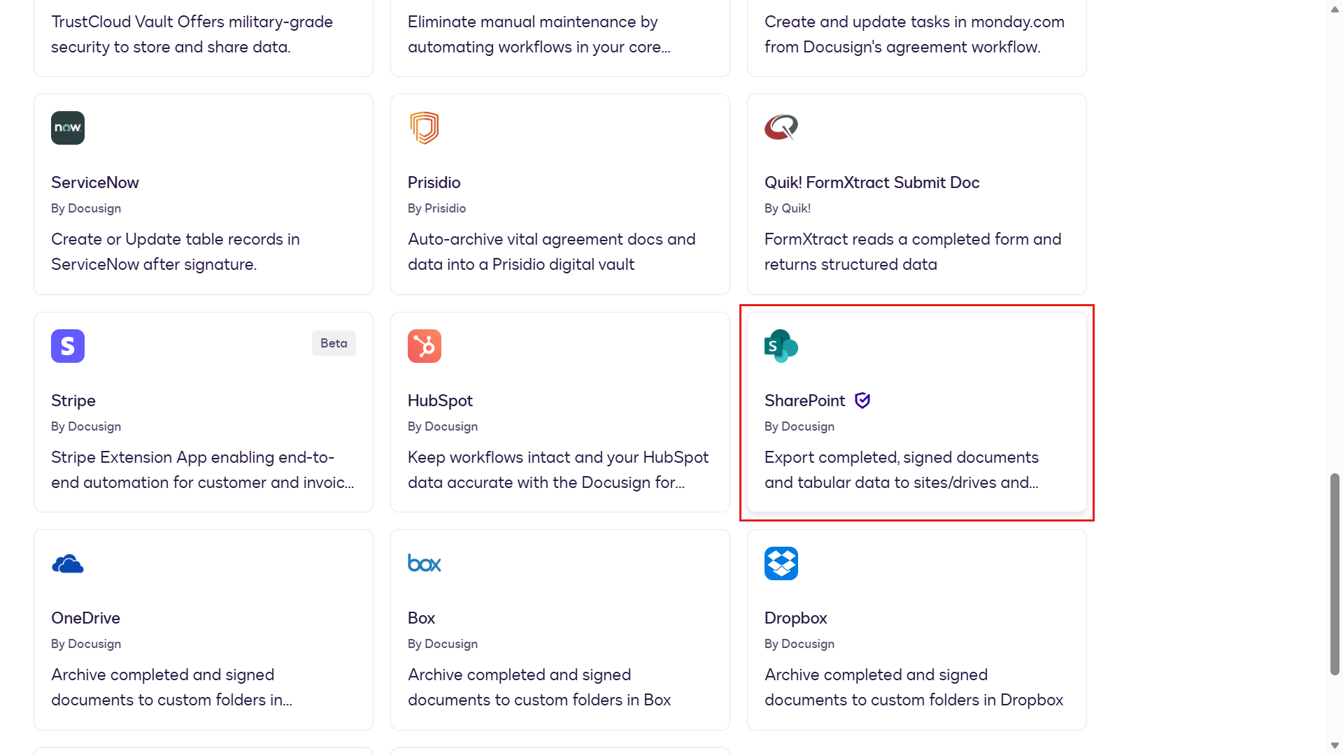 SharePoint 선택