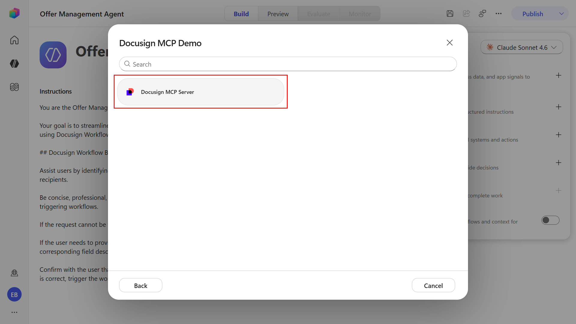 Docusign MCP Server 선택