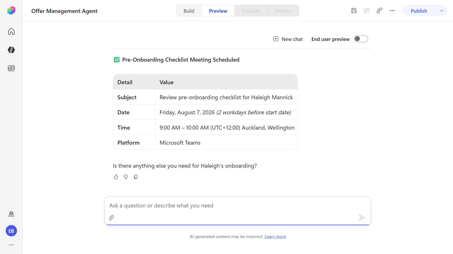 Outlook 회의 확인