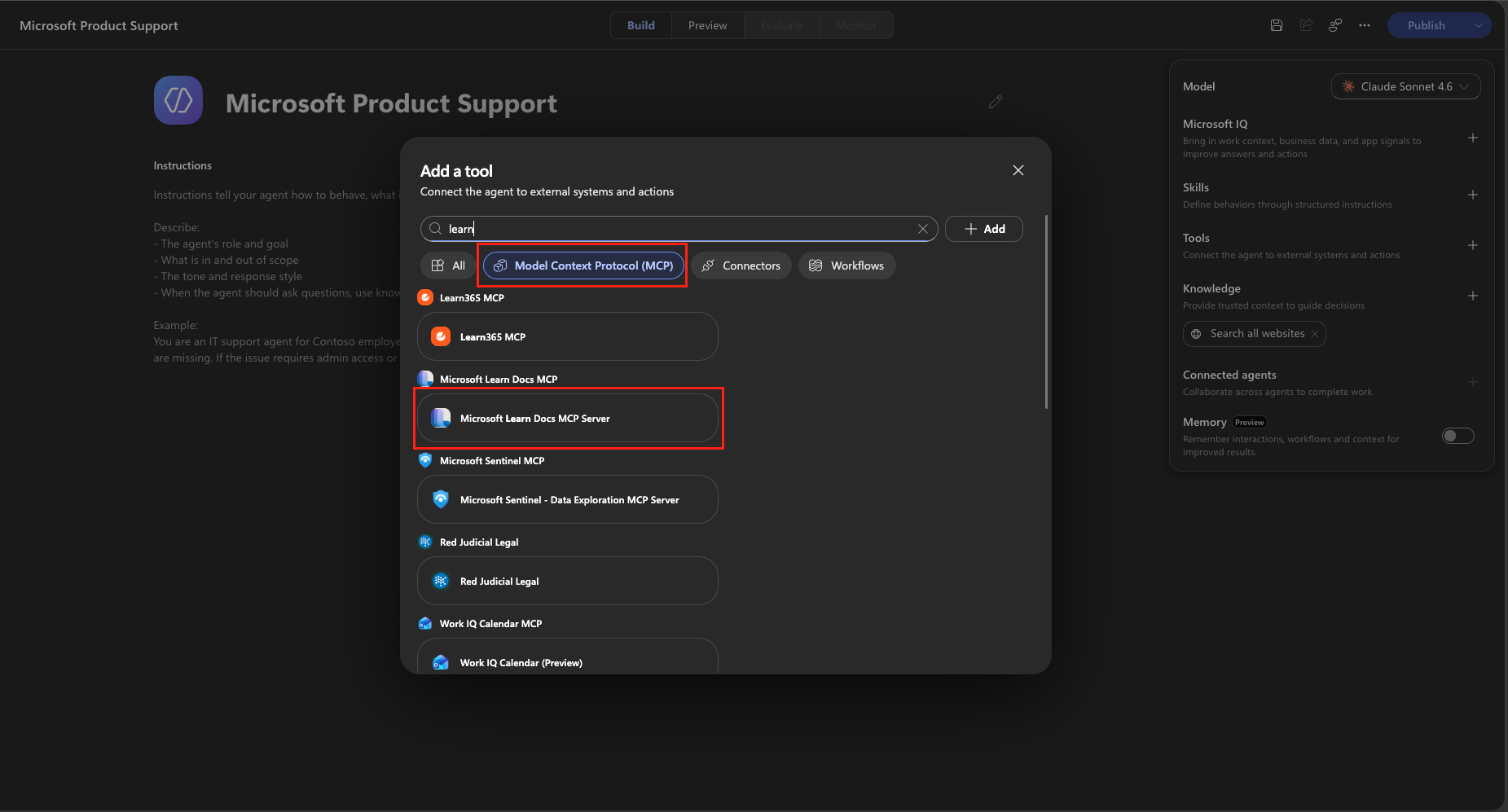 Select MCP server