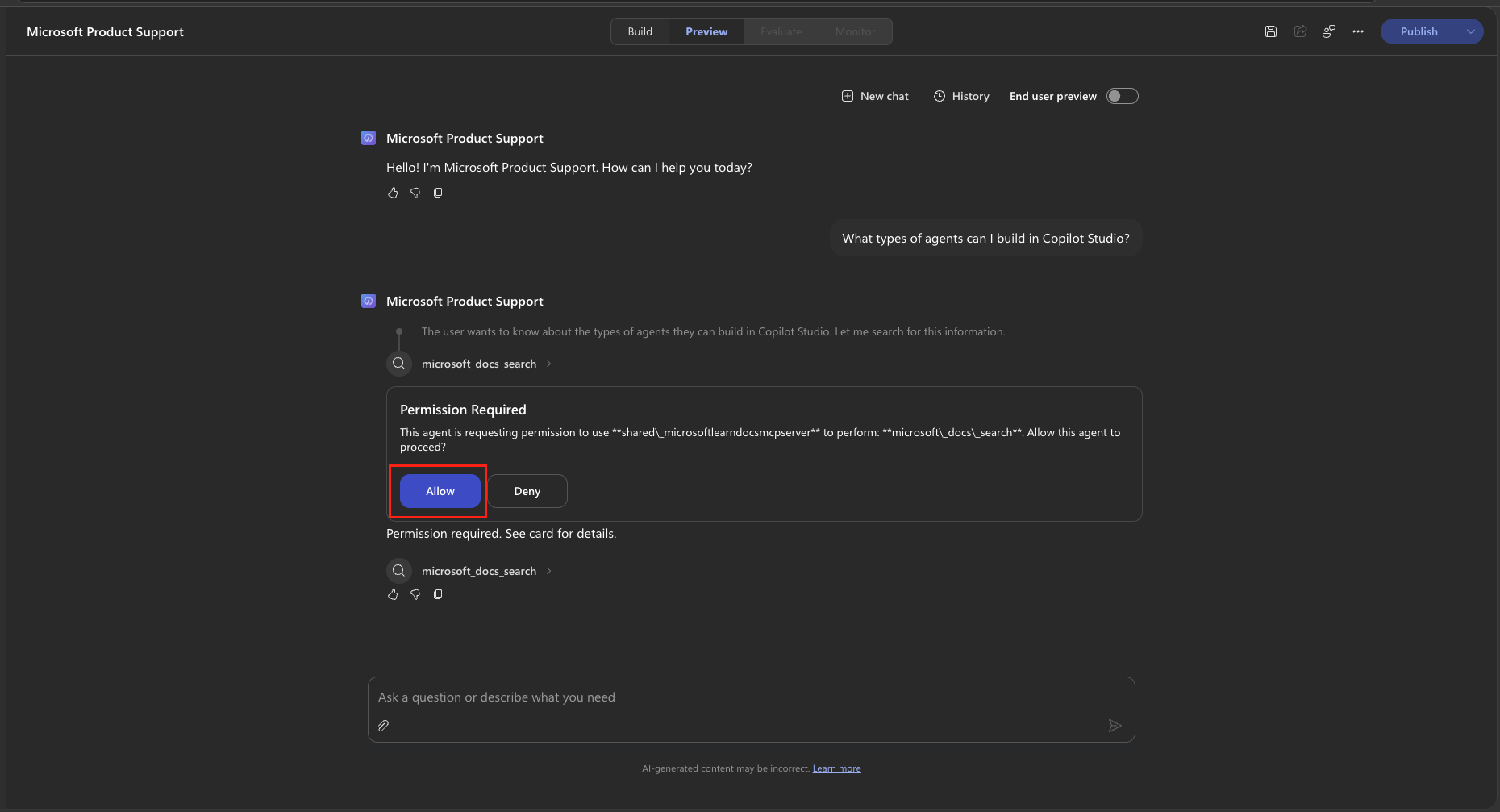 Allow MCP connection