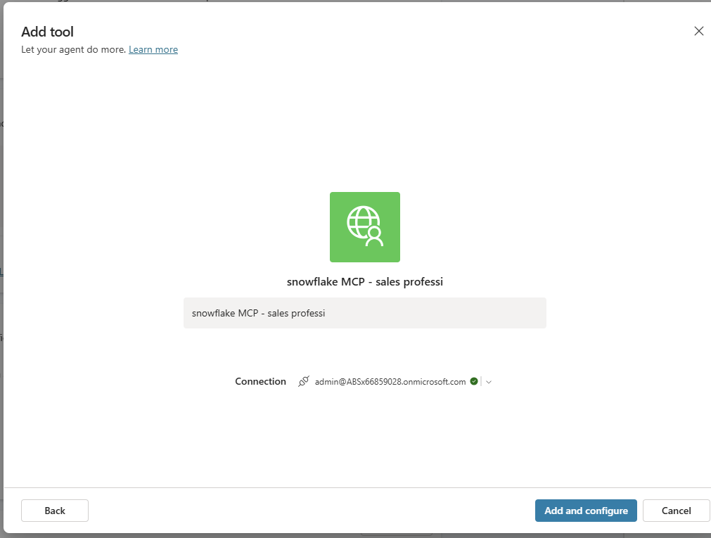 발견된 customer_search와 product_search 도구를 보여주는 Copilot Studio 도구 선택기