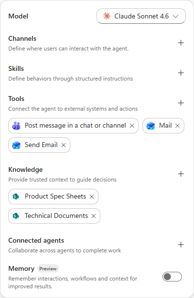 The configuration panel with the connector action added
