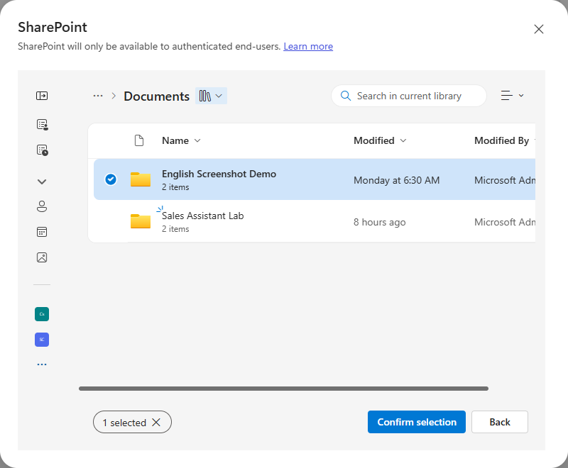 The workshop folder selected in the file picker